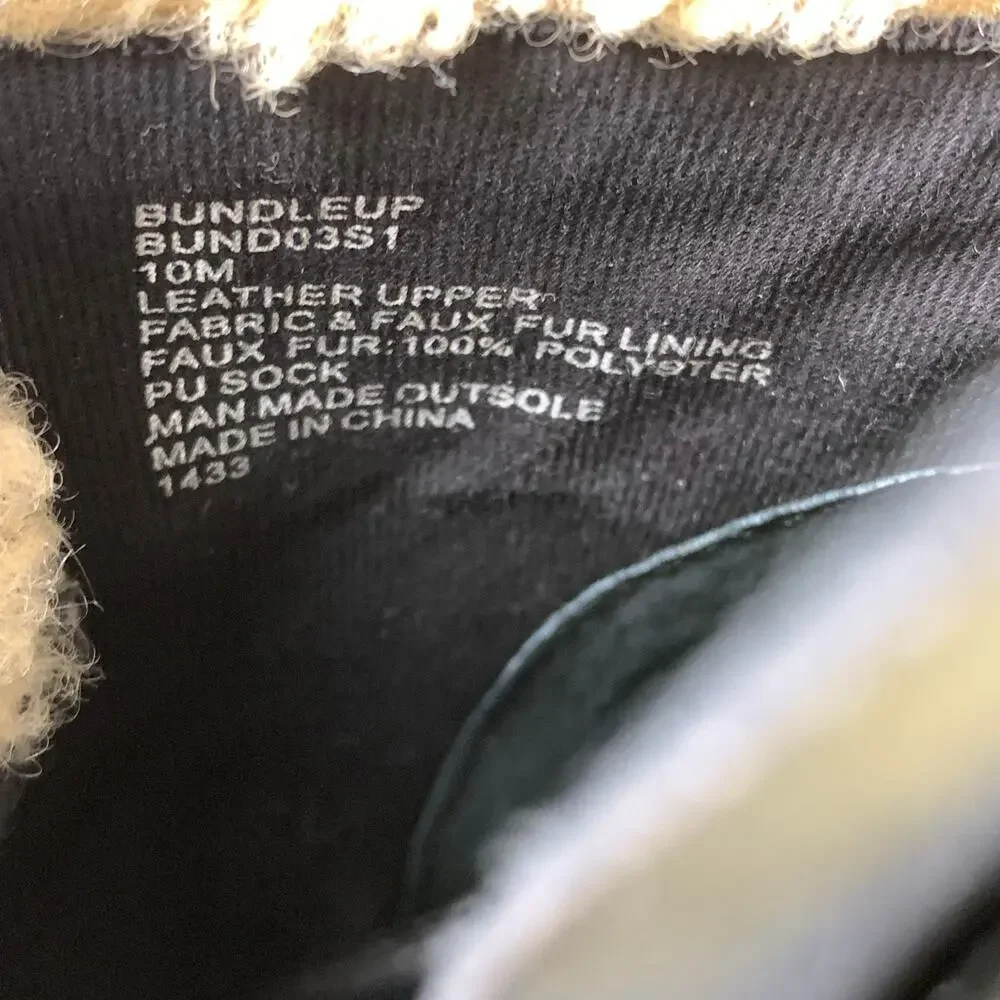 Steve Madden Ankle Boots Black Faux Shearling 10 Chunky Grunge - Picture 8 of 9